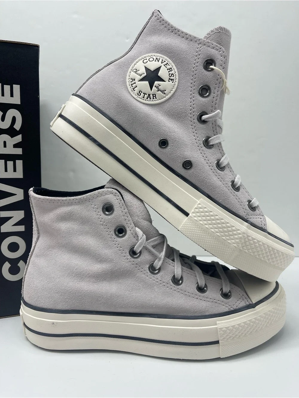 Converse WMNS CTAS LIFT HI BONE COLD/EGRET/BLACK Platform Sneakers A14516C